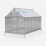 Serre de jardin Sapin en polycarbonate 7m² avec base, 2 lucarnes de toit, gouttière,  Polycarbonate 4mm Photo1