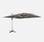 Parasol déporté haut de gamme carré 4x4m - PYLA Taupe- Toile Sunbrella ®, structure en aluminium, rotatif