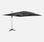 Parasol déporté haut de gamme carré 4x4m -PYLA Anthracite- Toile Sunbrella ®, structure aluminium, rotatif