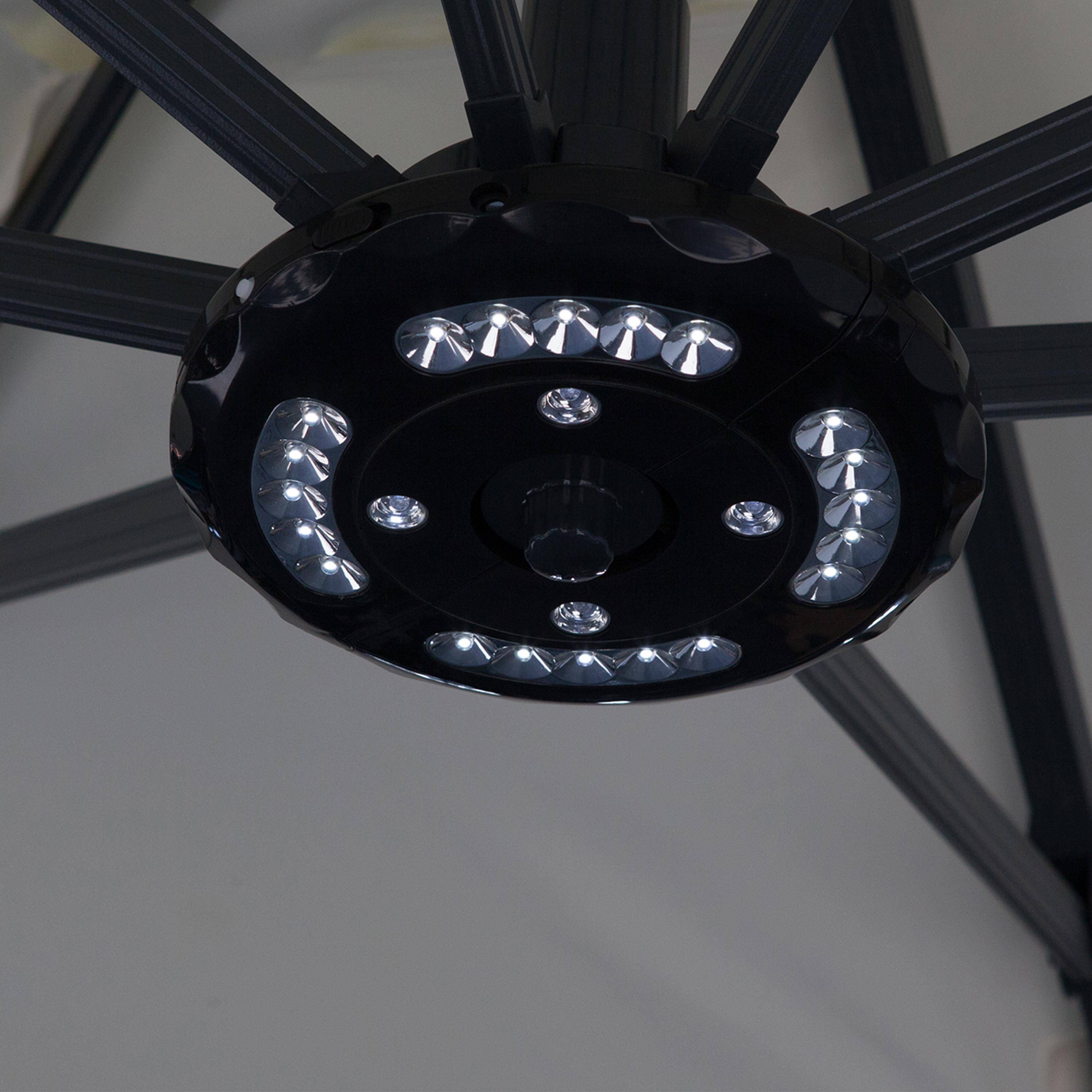 Lampe LED - Noir -  Pour parasol mât central, et déporté Alice's Garden Photo2
