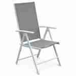 Ensemble Naevia 1 table et 8 fauteuils en aluminium et textilène Photo2
