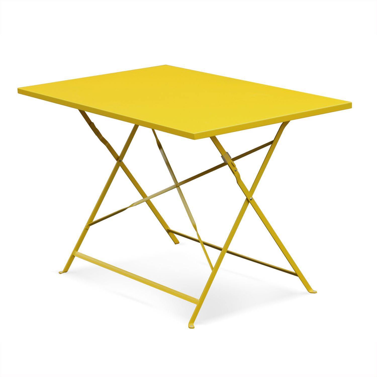 Emilia - bistro set van rechthoekige tafel en 4 vouwbare stoelen van gepoedercoate staal en een matte afwerking Photo3