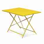 Klappbare Bistro-Gartengarnitur - Rechteckig Emilia gelb - 110 x 70 cm großer Tisch mit vier Klappstühlen aus pulverbeschichtetem Stahl Photo3