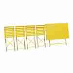 Klappbare Bistro-Gartengarnitur - Rechteckig Emilia gelb - 110 x 70 cm großer Tisch mit vier Klappstühlen aus pulverbeschichtetem Stahl Photo6