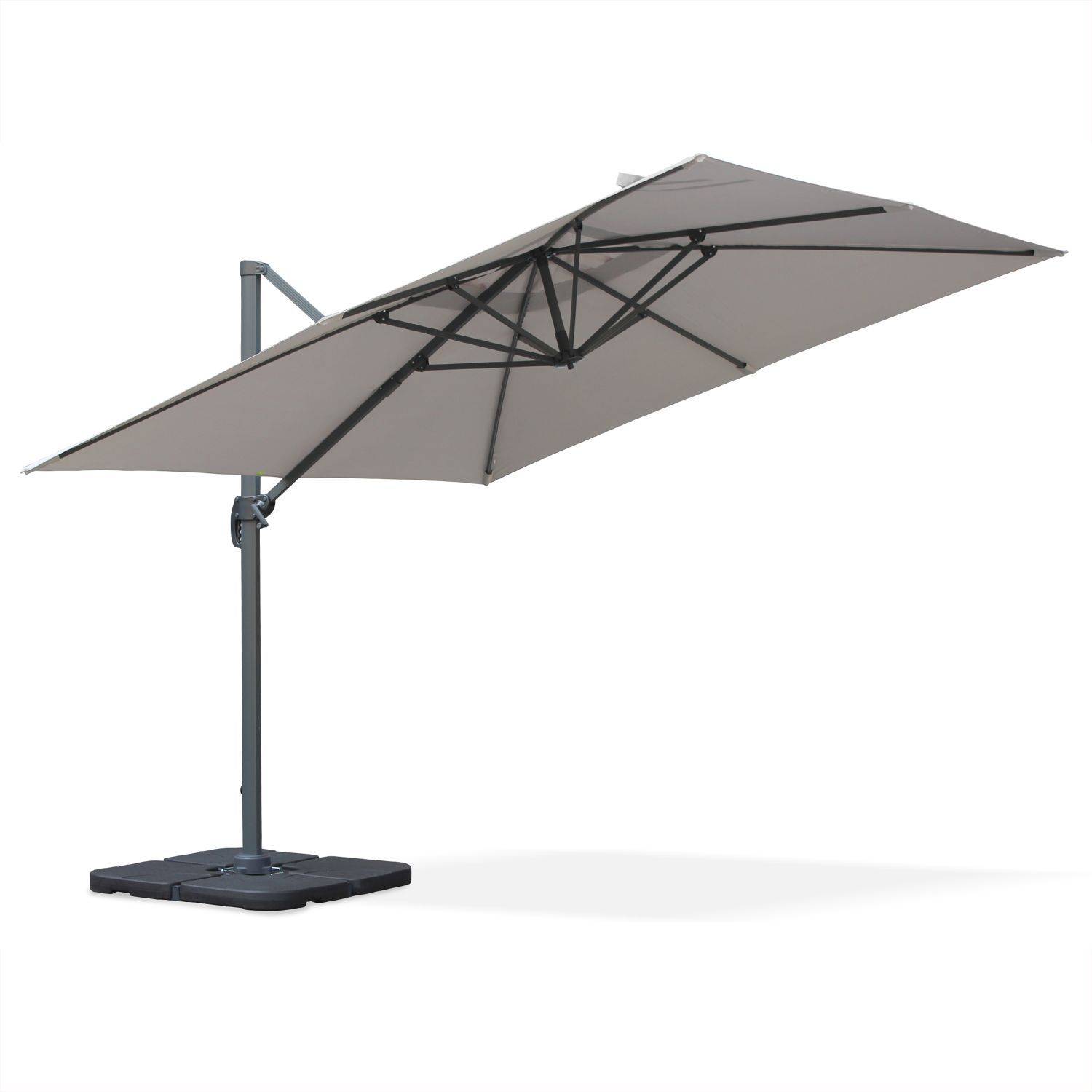 Falgos, parasol déporté carré - Gris clair - 3x3m Photo3