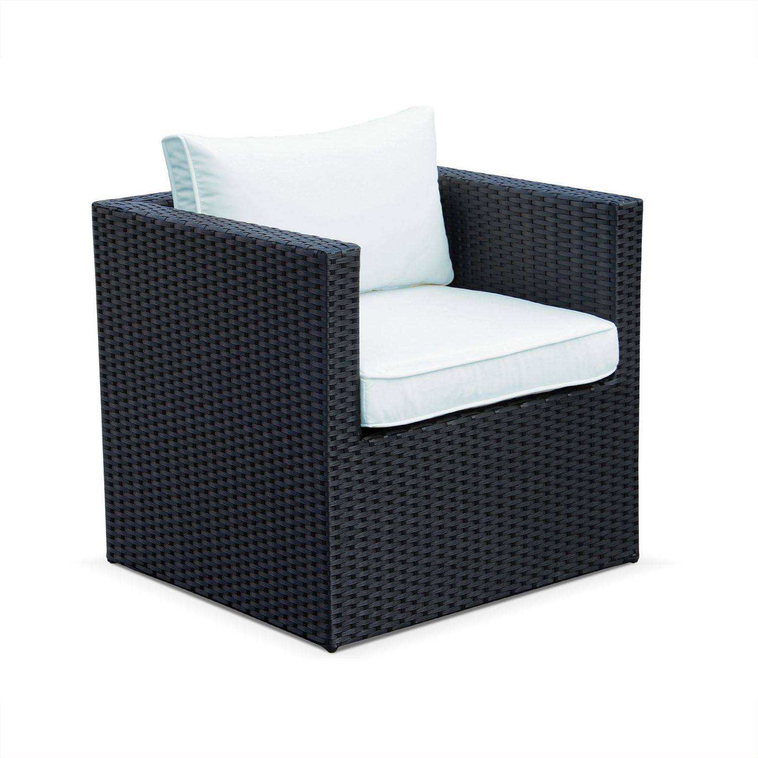 Loungeset 4 zitplaatsen, in wicker en aluminium Photo5