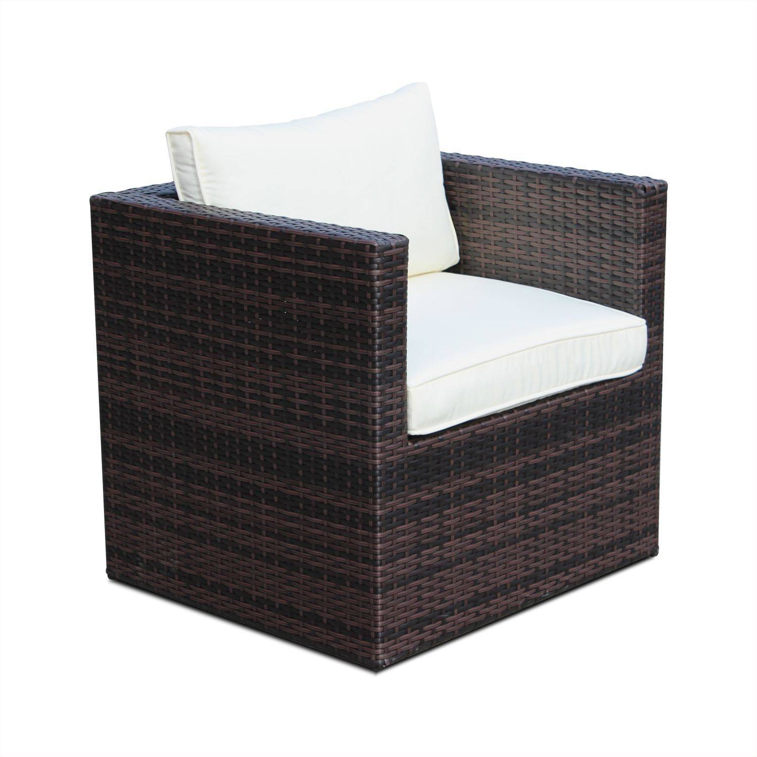 Loungeset 4 zitplaatsen, in wicker en aluminium Photo5