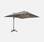 Sombrilla jardín, Parasol excéntrico cuadrado, LED, Marrón, 300x400 cm | Luce