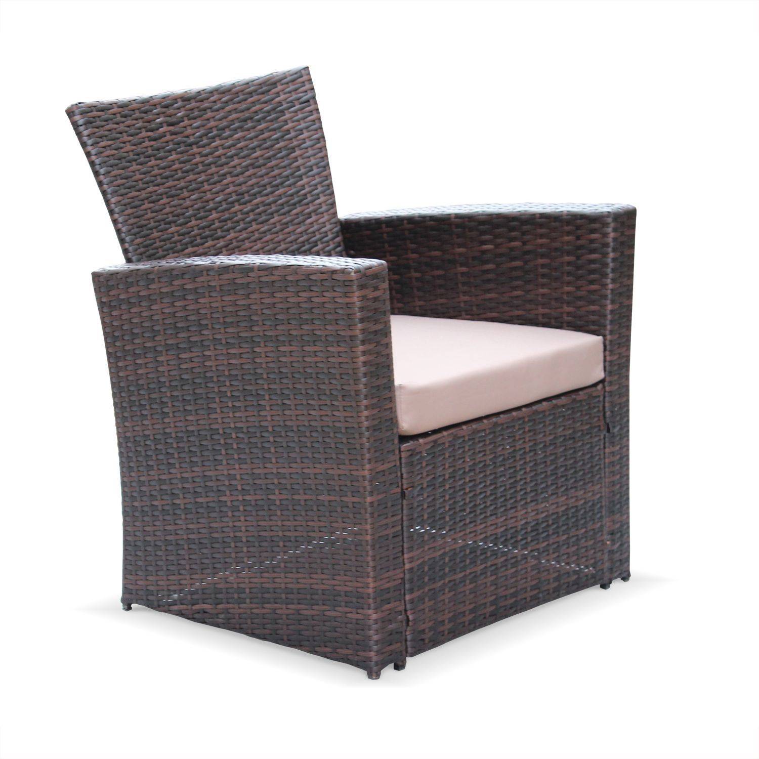 Asti -  set van 1 sofa, 2 fauteuils en 1 salontafel van rondgevlochten hars. Photo3
