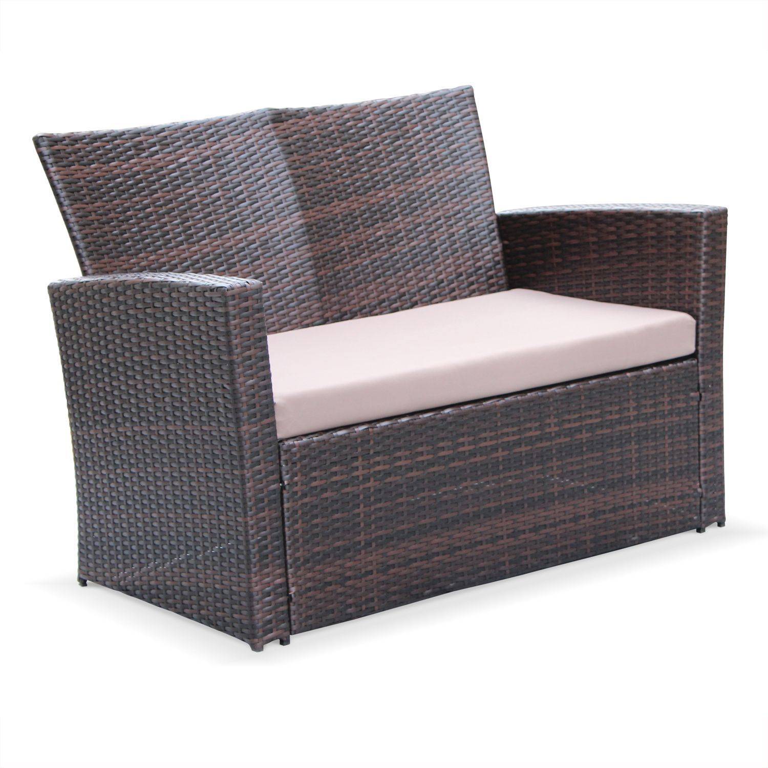 Asti -  set van 1 sofa, 2 fauteuils en 1 salontafel van rondgevlochten hars. Photo2