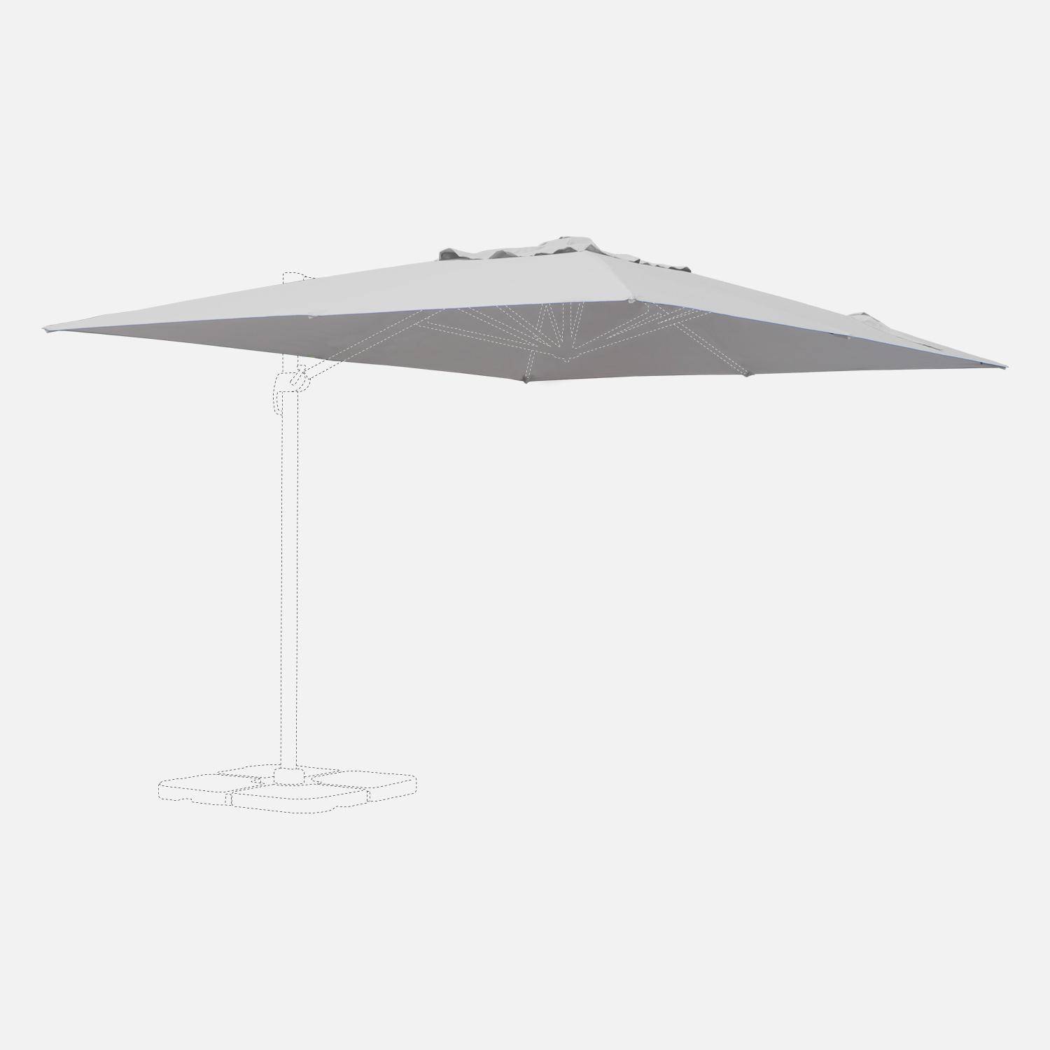 Toile de parasol gris clair pour parasol 3x4m St Jean de Luz - toile de rechange, toile de remplacement Photo1