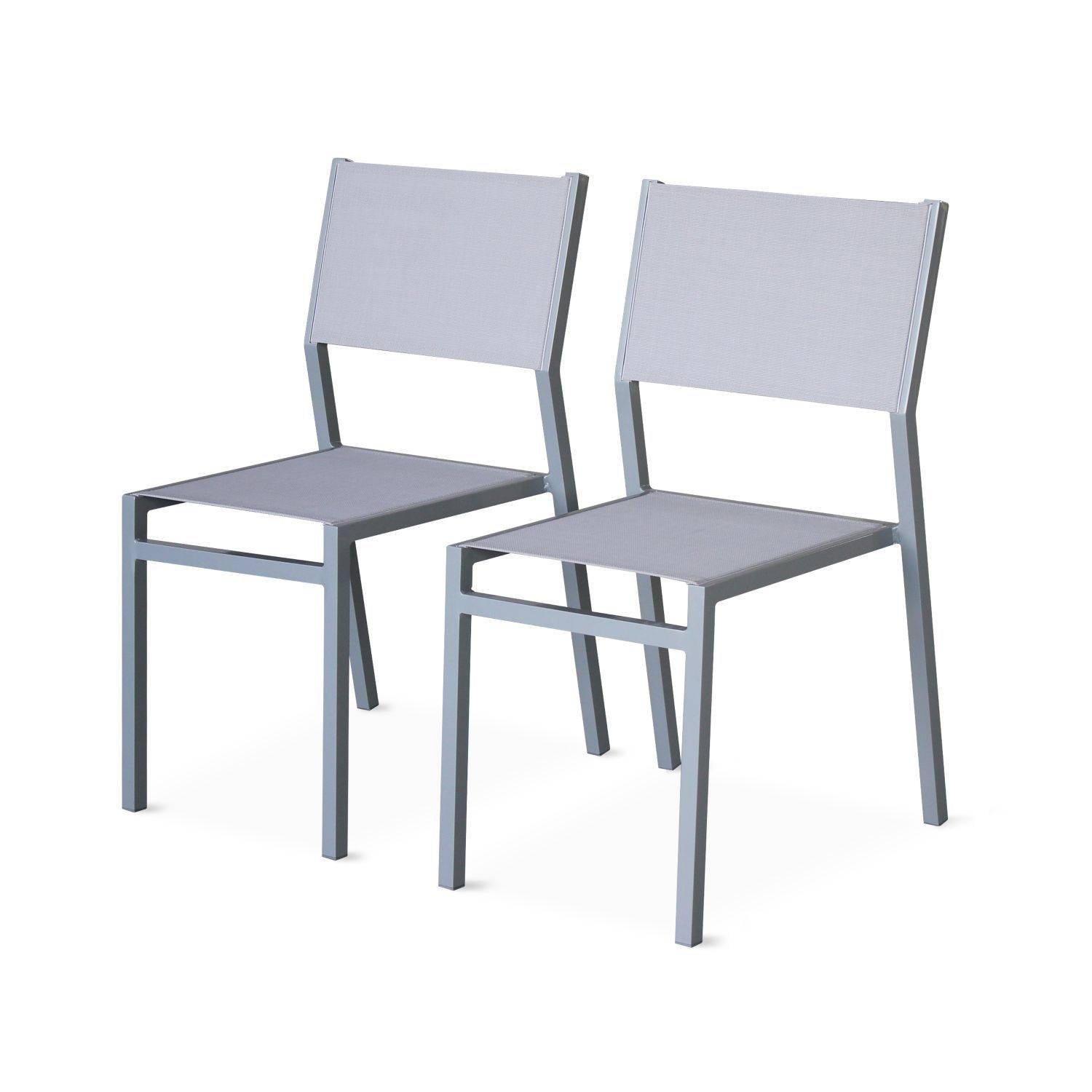 Ensemble Alabama 1 table de jardin et 6 chaises en aluminium et textilène Photo4