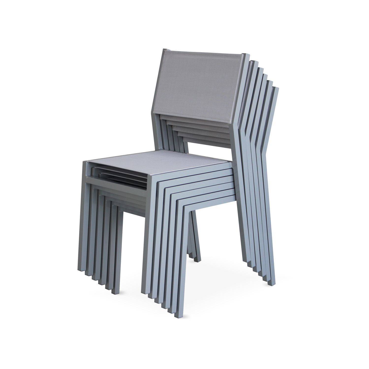 Ensemble Alabama 1 table de jardin et 6 chaises en aluminium et textilène Photo5