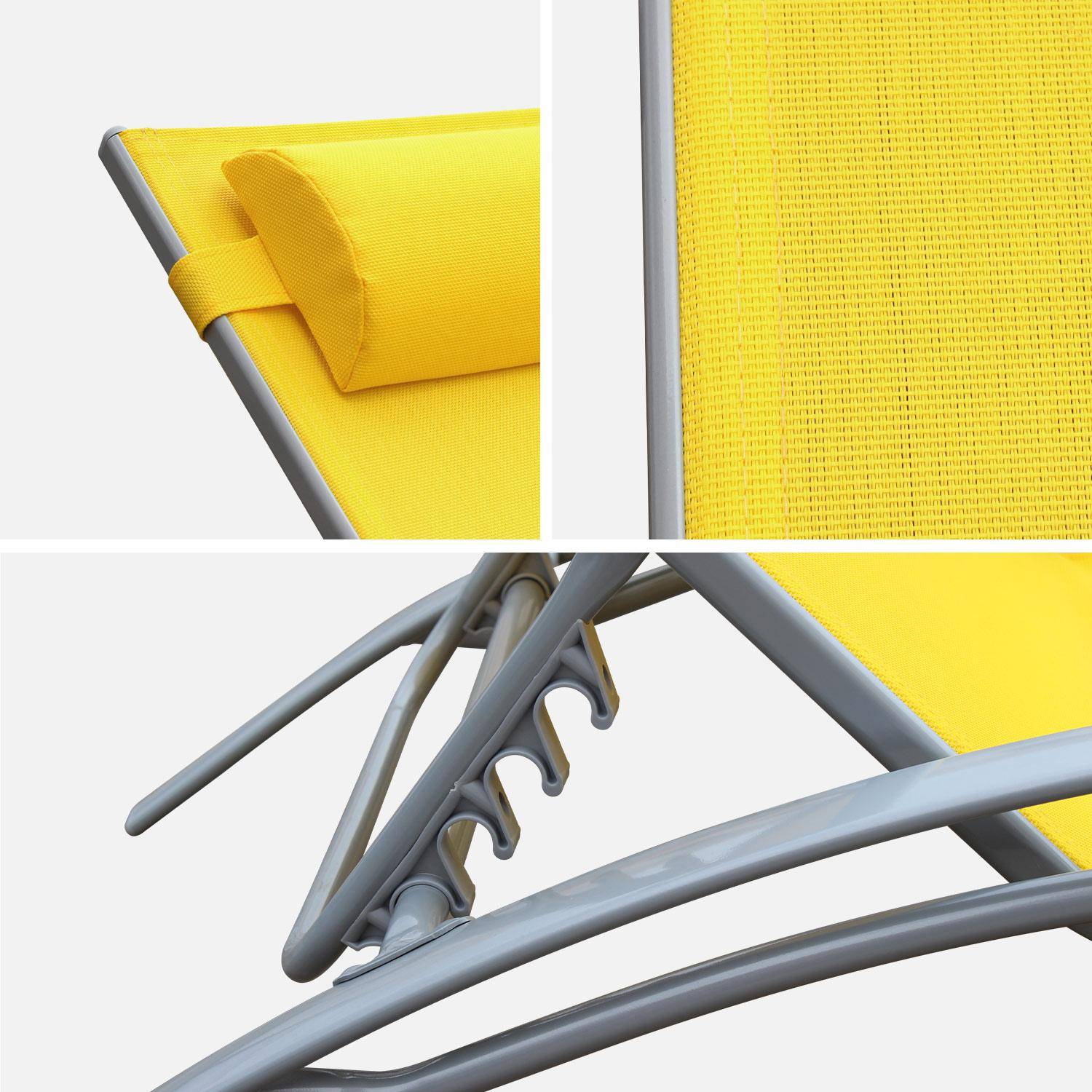 Sonnenliege aus Aluminium und Textilene - Louisa Gelb - Liegestuhl Photo3