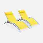 Duo aus Sonnenliegen aus Aluminium - Louisa Gelb - Liegestühle aus Aluminium und Textilene Photo3