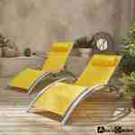 Duo aus Sonnenliegen aus Aluminium - Louisa Gelb - Liegestühle aus Aluminium und Textilene Photo1