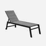 Sonnenliege - Solis - Liegestuhl mit 6 Positionen aus Textilene und Aluminium, anthrazitgraues Gestell, graues Textilene Photo3