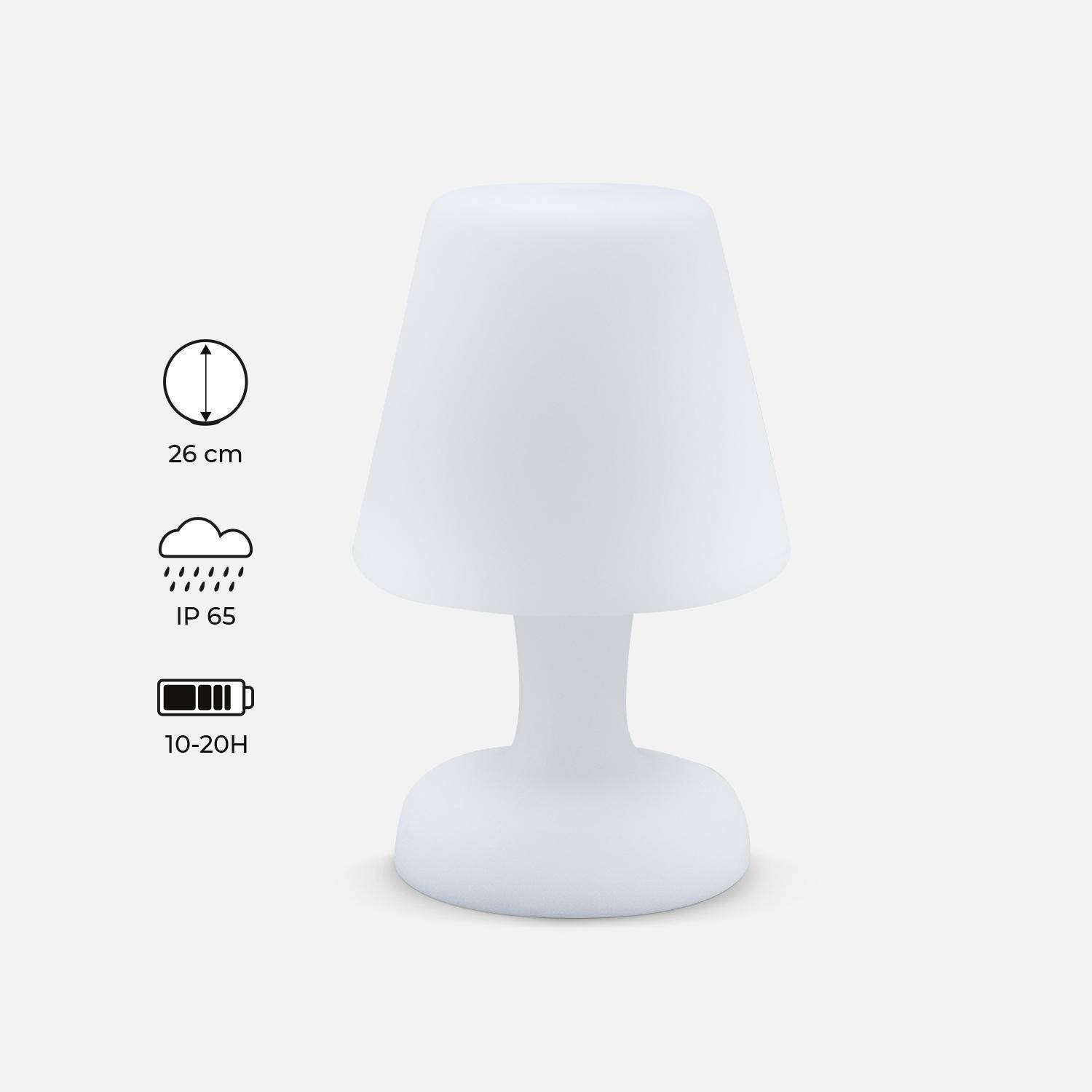 LED-tafellamp, 26cm, oplaadbaar Photo2