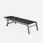 Tumbona de aluminio gris y textileno negro, reclinable 6 posiciones | Solis Photo4