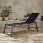 Sonnenliege - Solis - Liegestuhl aus gestepptem Textilene mit 6 Positionen aus Textilene und Aluminium, anthrazitgraues Gestell, schwarzes Textilene Photo1