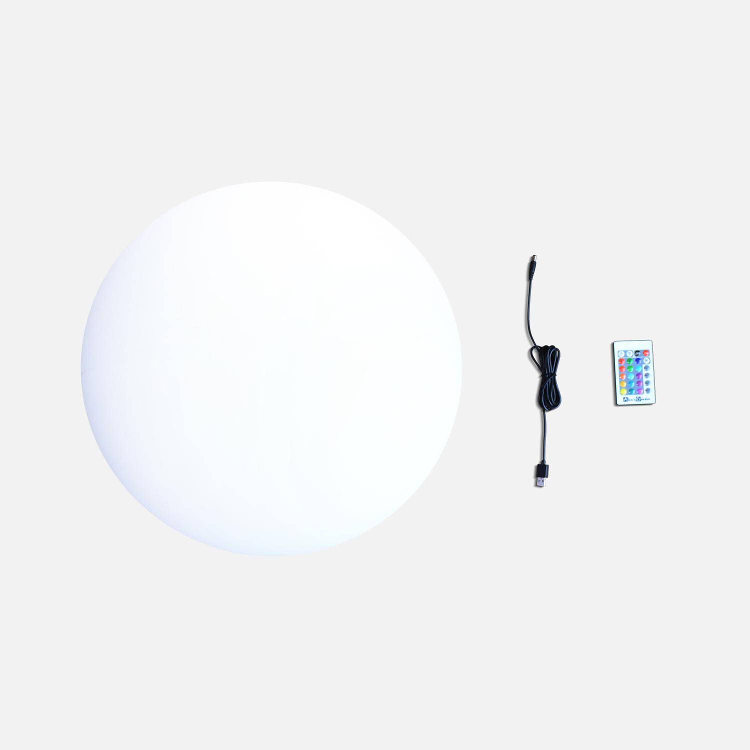 LED-Kugel 40cm - Dekorative Leuchtkugel, 16 Farben, Ø 40 cm, kabelloses Induktions-Ladegerät Photo3