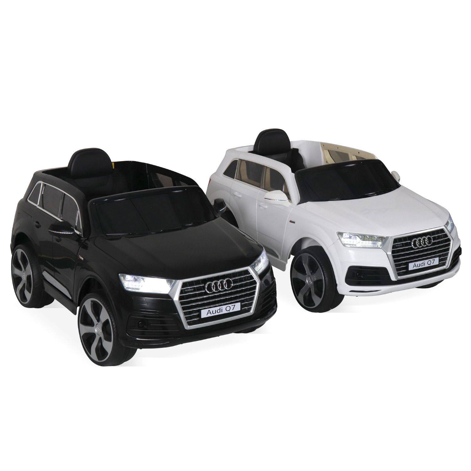 AUDI Q7 Zwart, elektrische auto 12V, 1 plaats, 4x4 voor kinderen met autoradio en afstandsbediening Photo8
