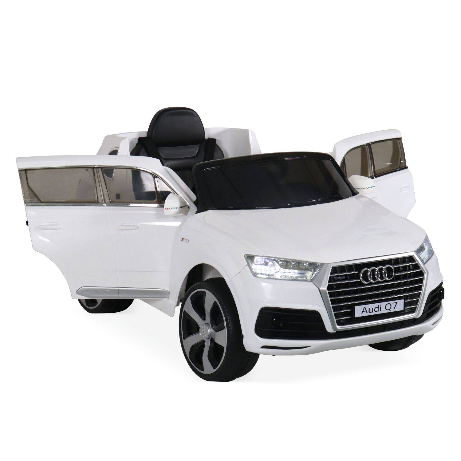 AUDI Q7 Blanc, voiture électrique 12V, 1 place, 4x4 pour enfants avec autoradio et télécommande Photo3