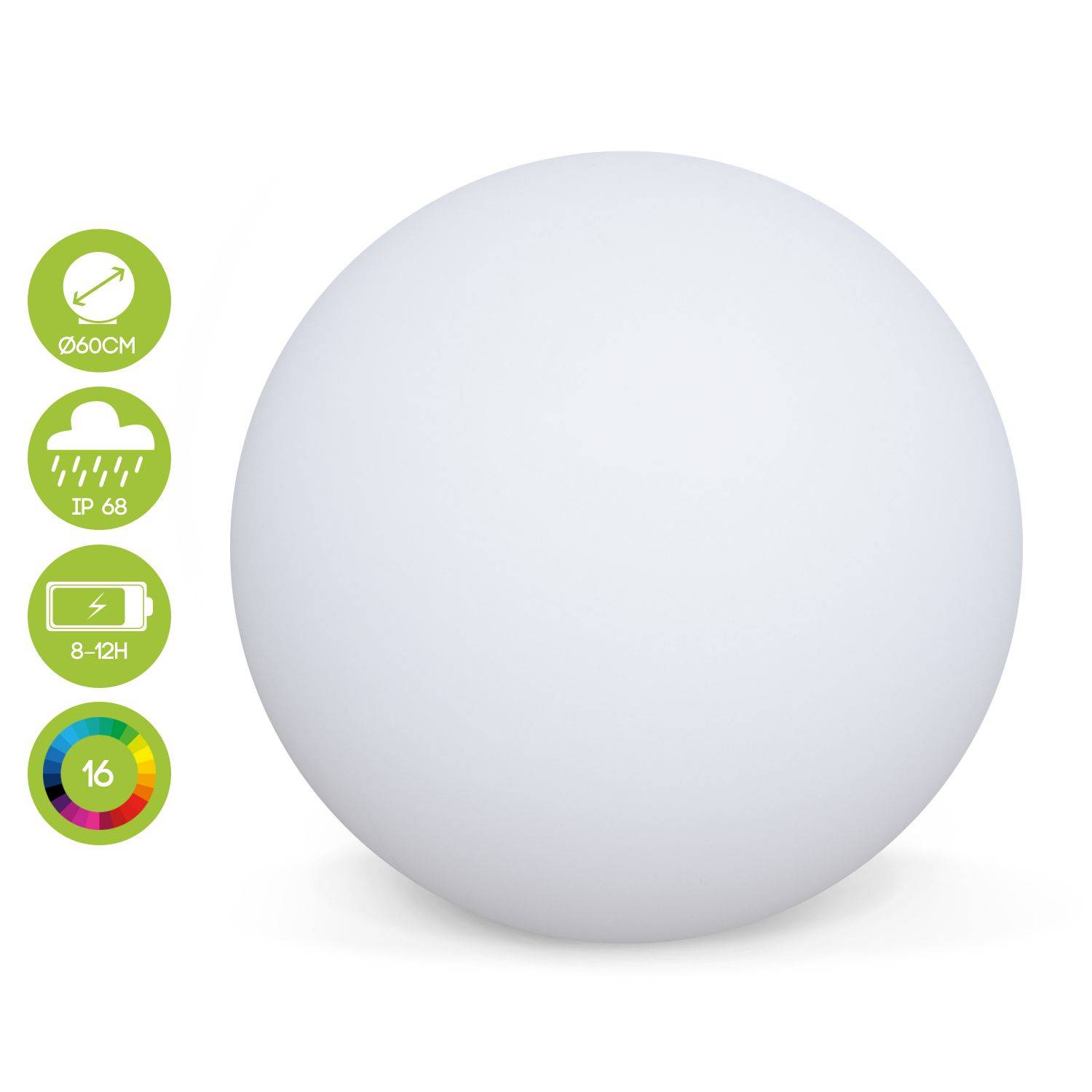 Boule LED 60cm - Esfera decorativa iluminada, 16 cores, Ø 60cm Photo1