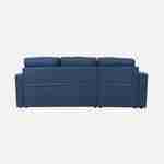 Canapé d'angle convertible en tissu bleu - IDA - 3 places, fauteuil d'angle réversible coffre rangement lit modulable  Photo9