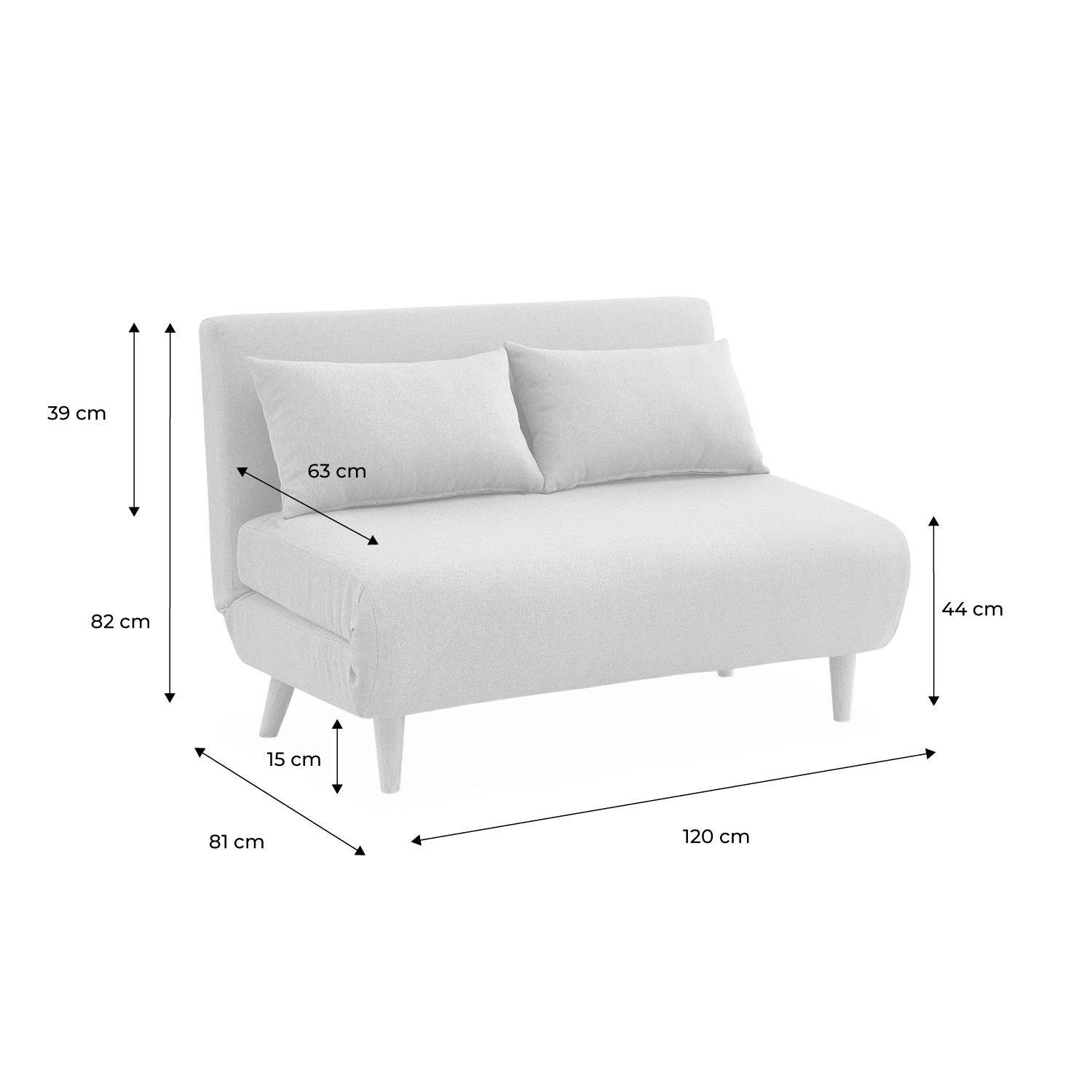 Sofá cama de tela - Guesta - Escandinavo de 2 plazas, patas de madera oscura, beige, asiento corrido, respaldo reclinable Photo11