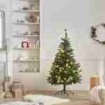 Sapin de Noël artificiel de 150 cm avec guirlande lumineuse et pied inclus Photo1