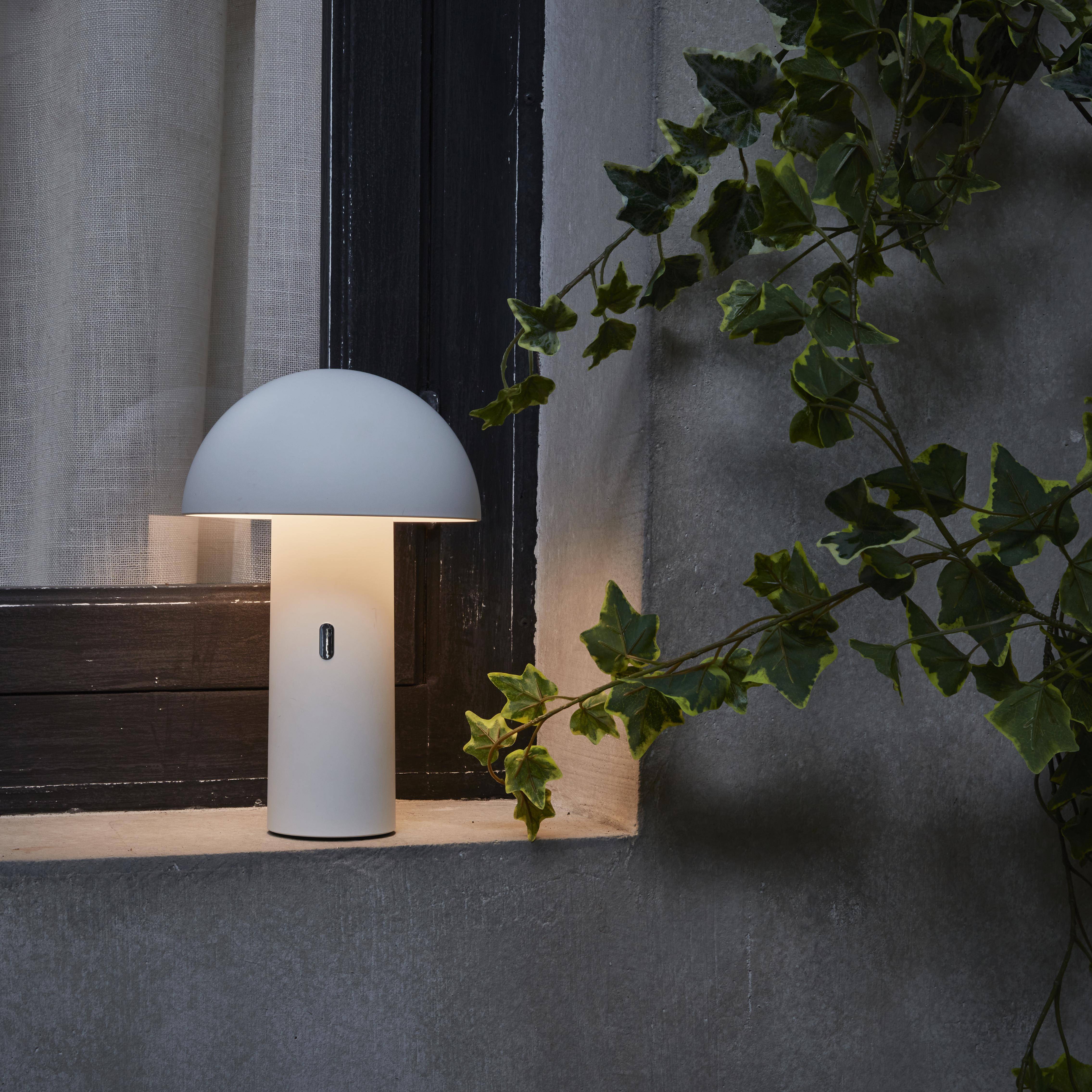 Lampe de table sans fil nomade à tête orientable blanche H 28cm, intérieur / extérieur  Photo4
