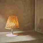 Lampe de table nomade sans fil en bambou naturel, intérieur / extérieur  Photo1