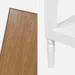 Table de chevet en placage frêne, blanc et bois, pieds en pin, 1 tiroir et 1 niche Photo7