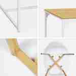 Table à manger rectangulaire métal et décor bois + 4 chaises scandinaves blanches Photo4