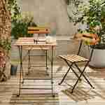 Table de jardin bistrot en bois, 55 x 54 cm, table et chaises pliantes  Photo2