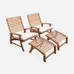 Lot de 2 chaises relaxantes, Puebla, 2 chaises, 2 reposes pieds. 75x59x71cm Photo3