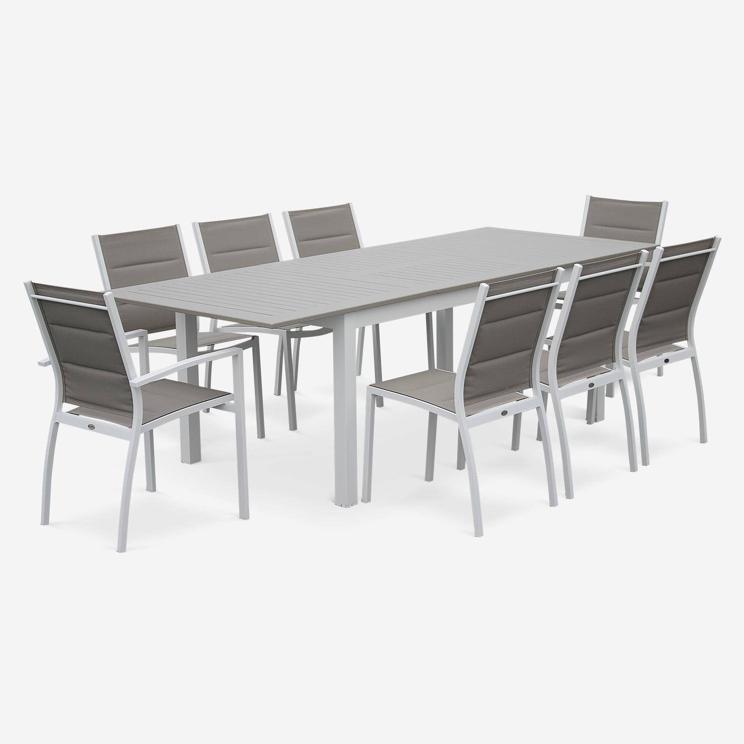 Uitschuifbare tafel - Chicago taupe - Aluminium tafel 175/245cm met verlengstuk Photo3