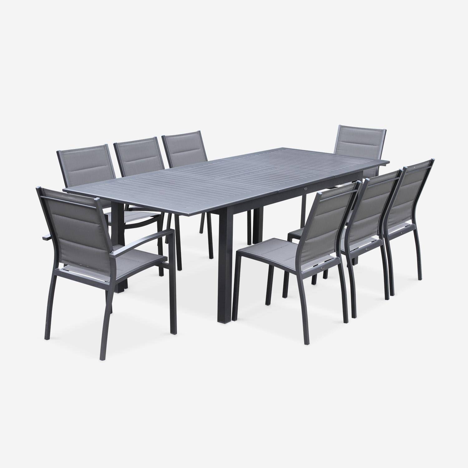 Table à rallonge - Chicago Gris foncé- Table en aluminium 175/245cm avec rallonge Photo3