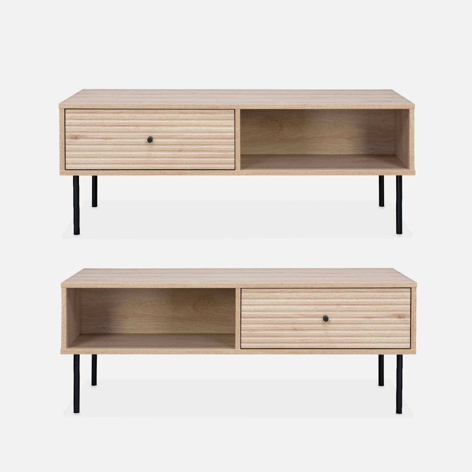 Table basse, Braga, un tiroir, deux espaces de rangement, L 110 x l 59 x H 41cm Photo2