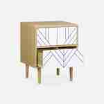 Lot de 2 tables de chevet décor bois blanc - Mika - 2 tiroirs - L 48 x l 40 x H 59cm Photo6