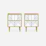 Lot de 2 tables de chevet décor bois blanc - Mika - 2 tiroirs - L 48 x l 40 x H 59cm Photo4