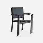 Lot de 2 fauteuils de jardin anthracite empilables aluminium et textilène P56xL57xH85cm Photo5