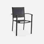 Lot de 2 fauteuils de jardin anthracite empilables aluminium et textilène P56xL57xH85cm Photo4