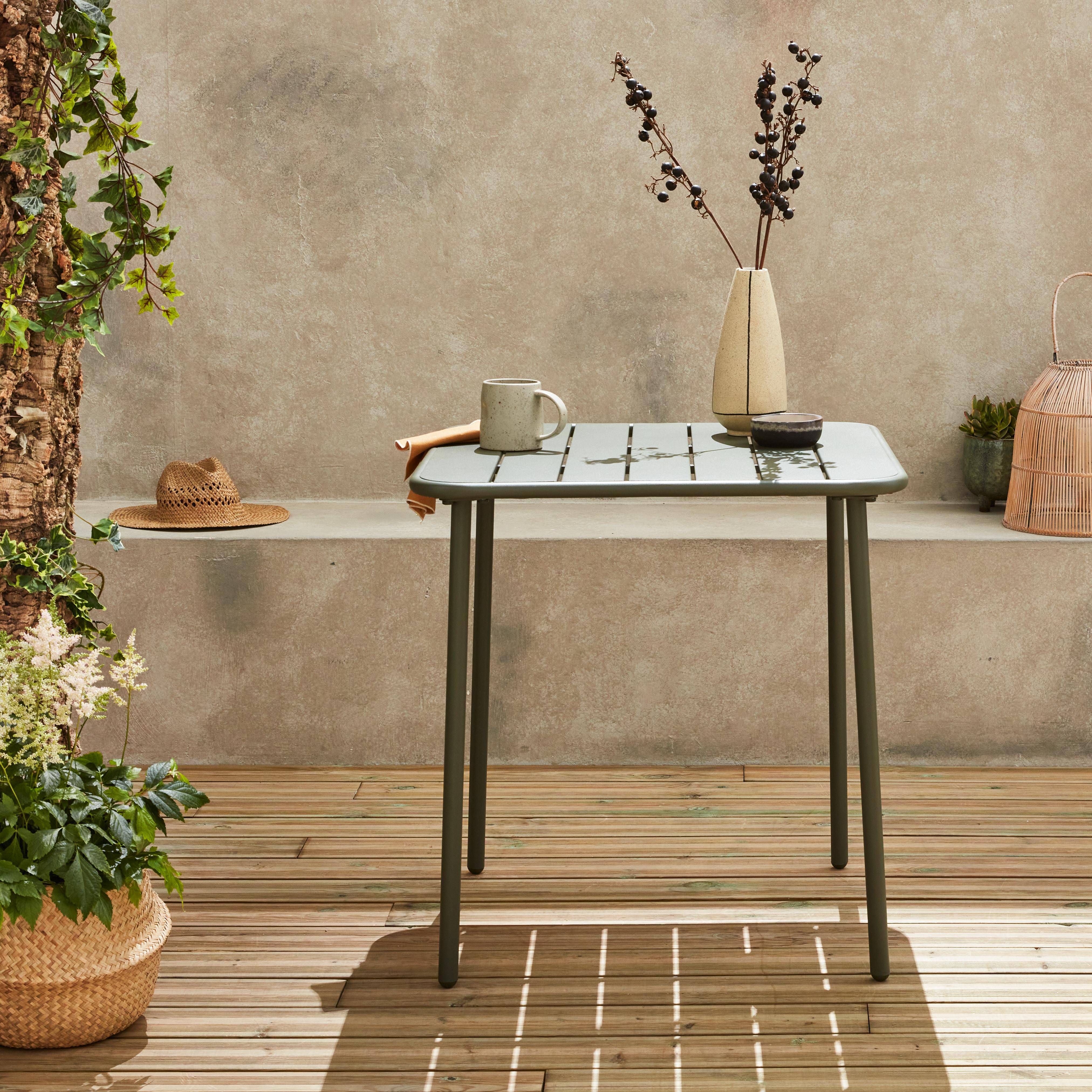 Tavolo da giardino a 2 posti in metallo, savana, Amelia, 70x70cm Photo2