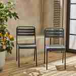 Juego de 2 sillas de jardín de acero, 2 asientos, antracita, Amelia, An44 x P52 x Al79cm Photo2