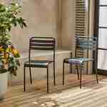 Juego de 2 sillas de jardín de acero, 2 asientos, antracita, Amelia, An44 x P52 x Al79cm Photo1