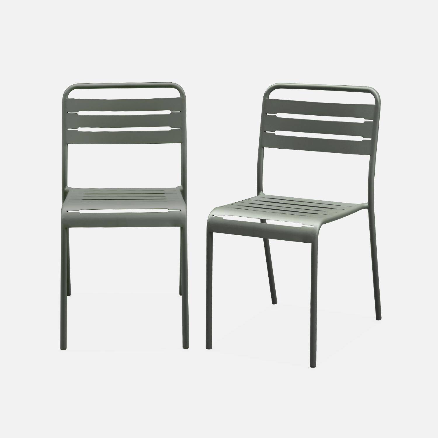 Lote de 2 sillas de jardín de acero, 2 asientos, sabana, Amelia, A44 x P52 x Alt79cm Photo4