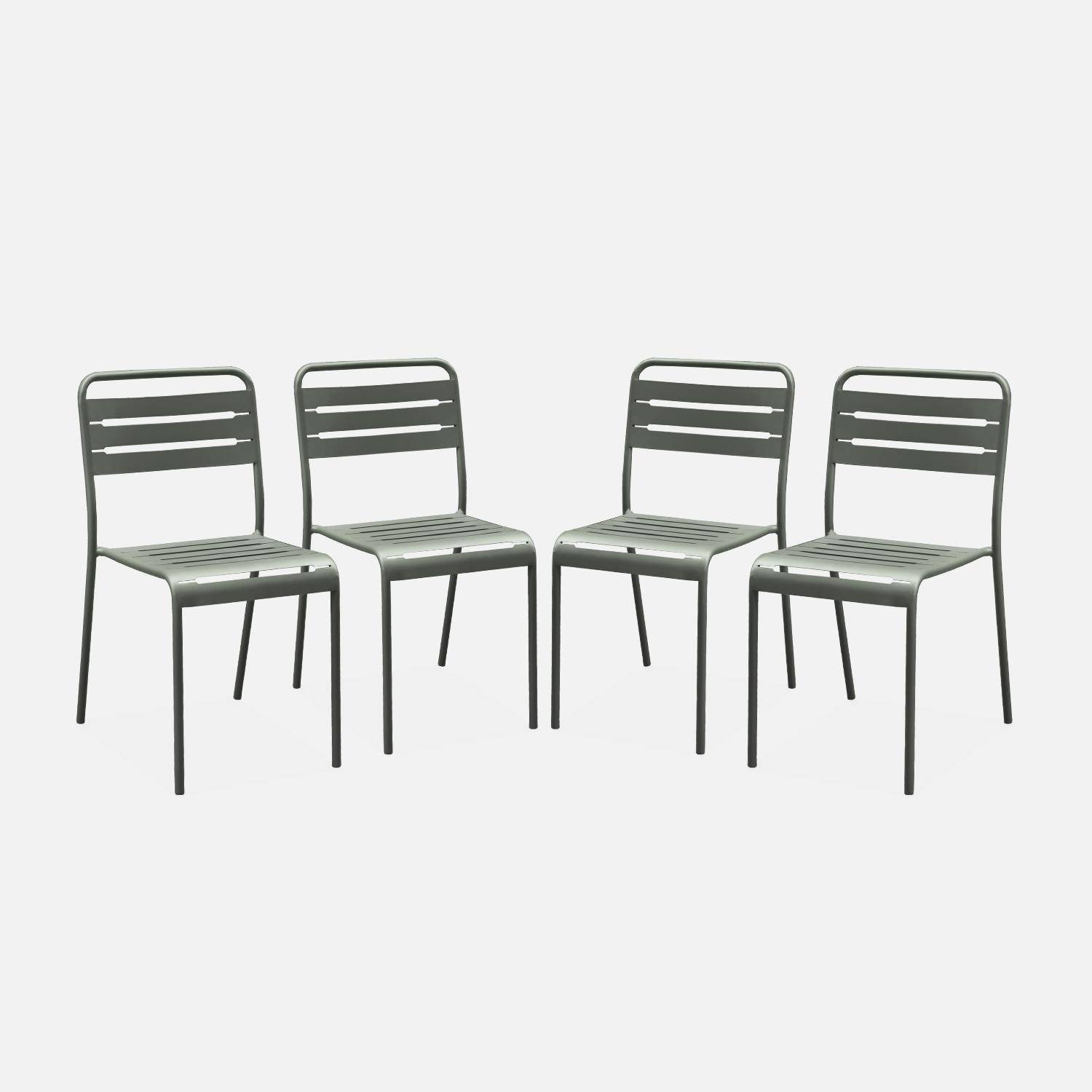 Juego de 4 sillas de jardín de acero, 4 asientos, sabana, Amelia, A44 x P52 x Alt79cm Photo3
