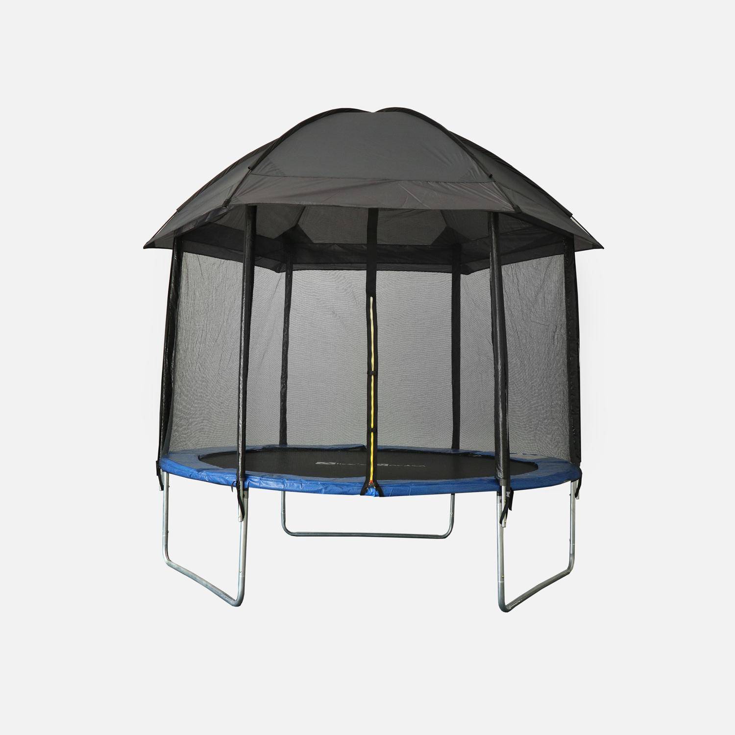 Trampoline 305cm bleu avec pack d'accessoires + Tente de camping avec sac de transport Photo4